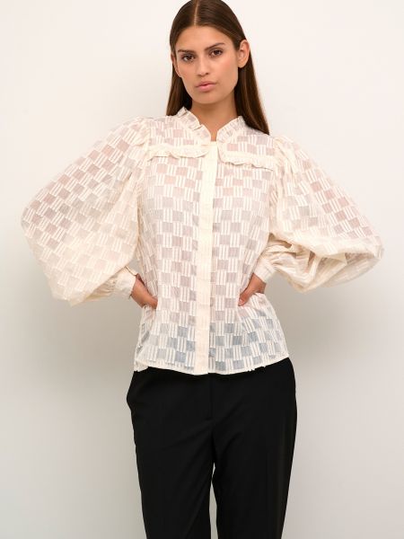 Памучна блуза Karen By Simonsen бяло