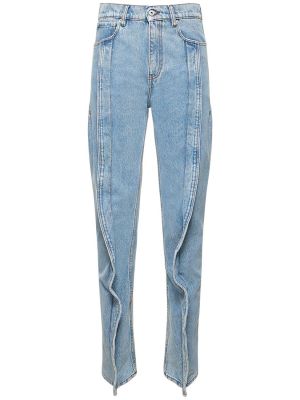 Straight fit džíny s vysokým pasem s volány Y/project modré
