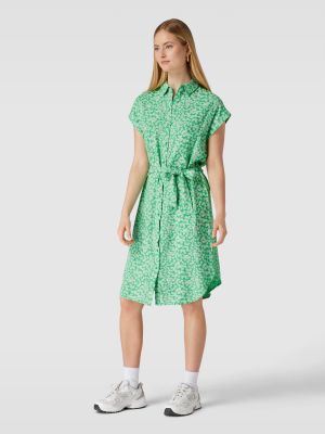 Sukienka koszulowa z wiskozy z nadrukiem Pieces zielona