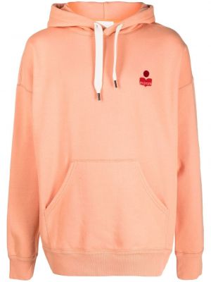 Hoodie med broderi Marant orange