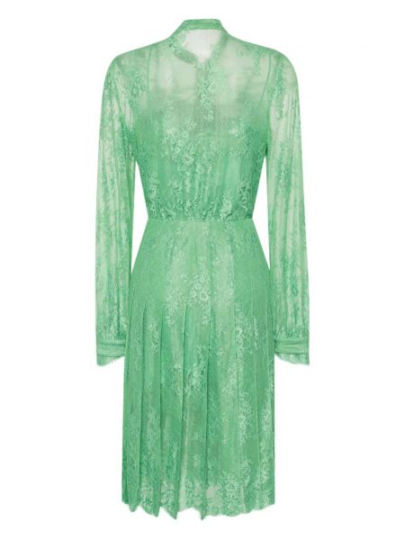 Krajkové květinové midi šaty Ermanno Scervino zelené
