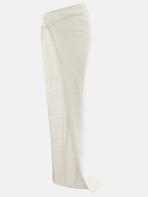 Asymetrické kašmírové vlněné dlouhá sukně Rick Owens šedé