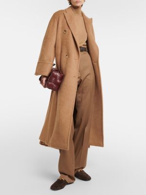 Oversized vlnený kabát Max Mara hnedá