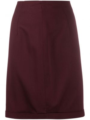 Vlněné mini sukně s vysokým pasem na zip Versace Pre-owned - červená