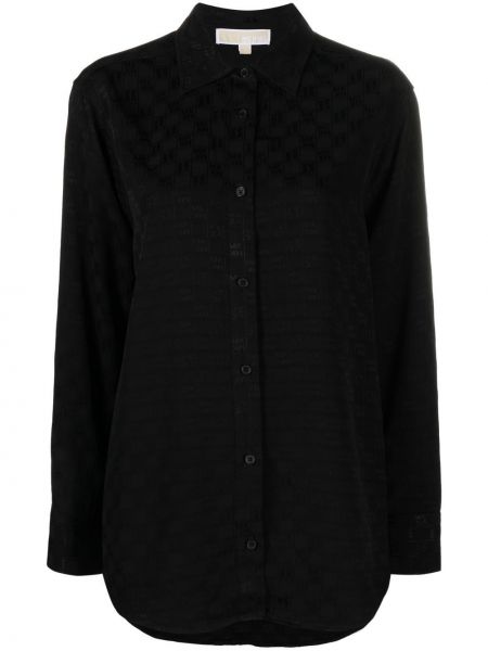 Oversize карирана риза Michael Michael Kors черно