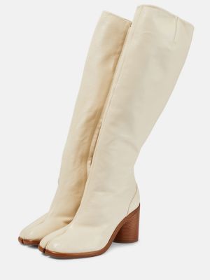 Stivali di gomma di pelle Maison Margiela bianco