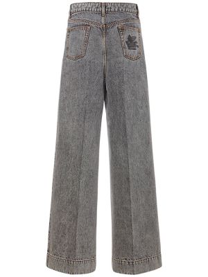 Bavlněné džíny relaxed fit Etro šedé