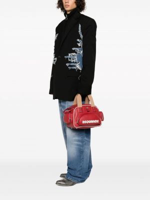 Leder shopper handtasche mit print Dsquared2