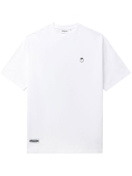 Kokvilnas t-krekls ar apdruku Chocoolate balts