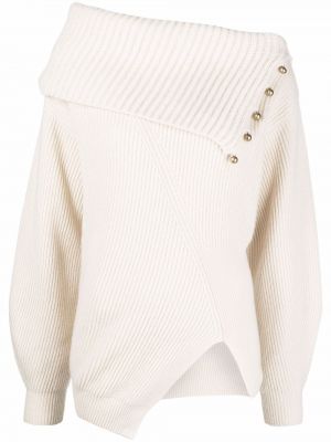 Асиметричен пуловер с копчета Stella Mccartney бяло