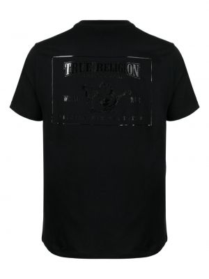 Bavlněné tričko s potiskem True Religion černé