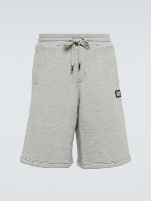 Pantaloncini sportivi di cotone Dolce&gabbana grigio