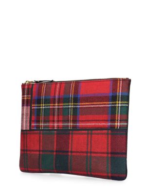Pisemska torbica s karirastim vzorcem Comme Des Garçons Wallet rdeča