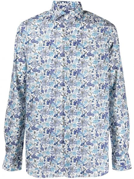 Camisa de flores con estampado Xacus azul