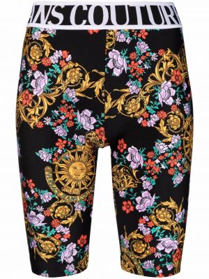 Floral jeans-shorts Versace Jeans Couture svart