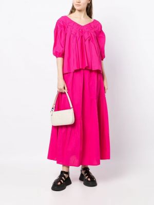 Plisované midi sukně Merlette růžové