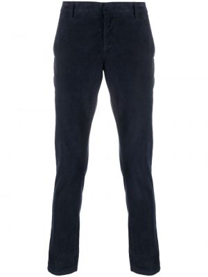 Manšestrové kalhoty s nízkým pasem Dondup modré