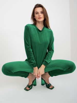 Βελούδινο παντελόνι Fashionhunters πράσινο