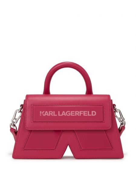 Sac bandoulière avec applique Karl Lagerfeld rose