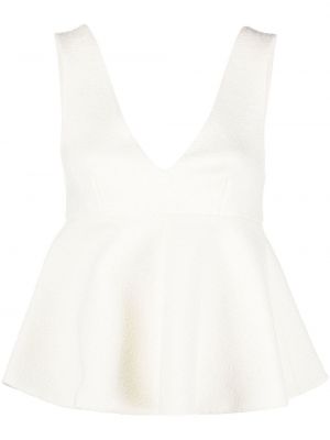 Peplum v-hals bluse Rochas hvit