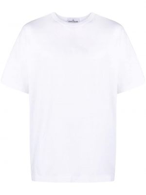 Bavlnené tričko Stone Island biela