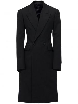 Vlněný kabát Alexander Mcqueen černý