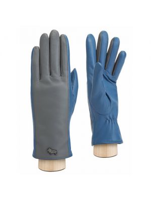 Перчатки LABBRA, демисезон/зима, натуральная кожа, подкладка голубой