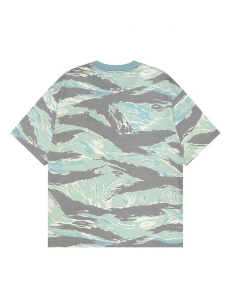 Kokvilnas t-krekls ar apdruku kamuflāžas Aape By *a Bathing Ape® zaļš