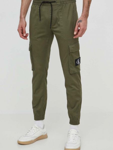 Spodnie cargo skinny fit Calvin Klein Jeans zielone