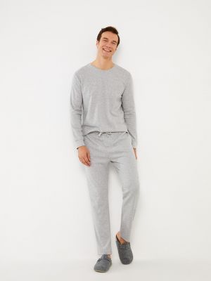 Мужская пижамная нижняя часть стандартной формы LCW DREAM, жаккард серый