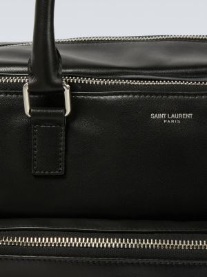 Kožená cestovná taška Saint Laurent čierna