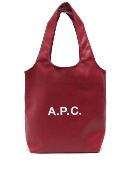 Τσάντα shopper A.p.c. κόκκινο