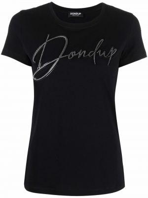 Памучна тениска Dondup черно
