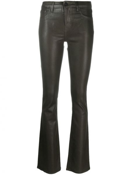 Klasické bavlněné skinny džíny s vysokým pasem L'agence - zelená