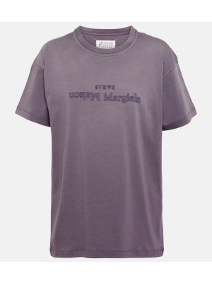 Bavlněné tričko jersey Maison Margiela fialové