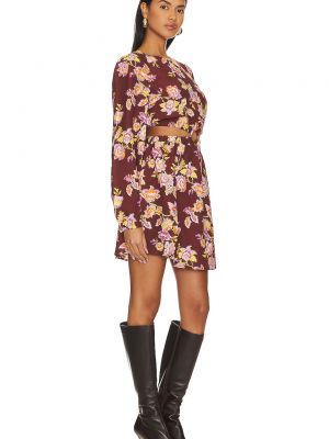Платье мини в цветочек Minkpink коричневое