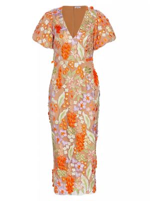 Платье миди с цветочной вышивкой Remix Elliatt, мультиколор