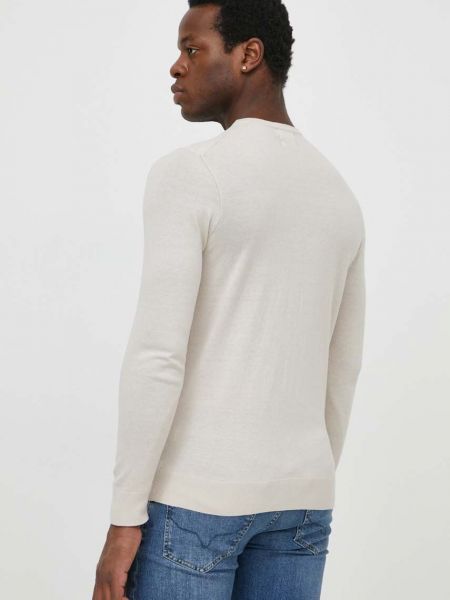 Hedvábný svetr Calvin Klein béžový