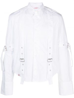Camicia di cotone con fibbia Charles Jeffrey Loverboy bianco