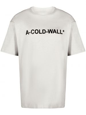T-shirt con stampa con scollo tondo A-cold-wall* grigio