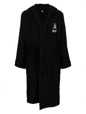 Памучен халат Moschino черно