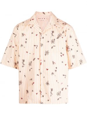 Bombažna srajca s cvetličnim vzorcem s potiskom Marni
