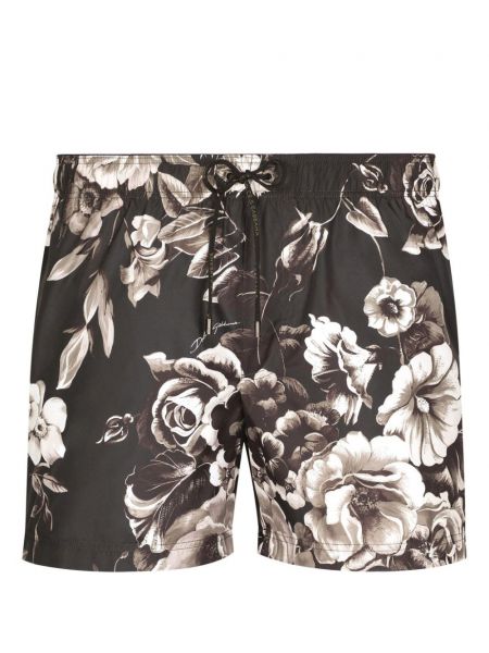 Virágos rövidnadrág nyomtatás Dolce & Gabbana szürke