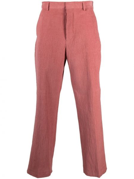 Pantalones rectos con bordado Tommy Hilfiger rosa