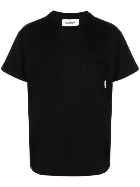 Bombažna majica z žepi Ambush črna
