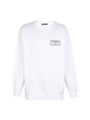Sweatshirt aus baumwoll mit print Balmain weiß
