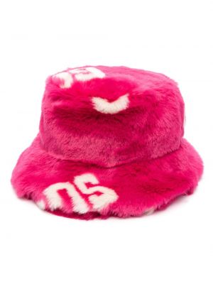 Cappello di pelliccia Gcds rosa