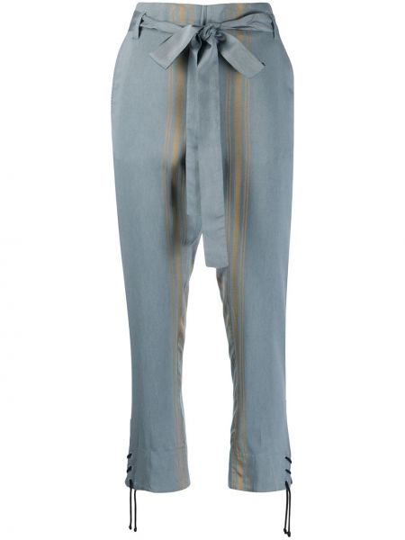 Pruhované nohavice Ann Demeulemeester modrá