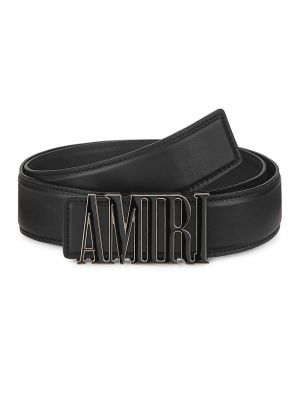 Черный кожаный ремень Amiri