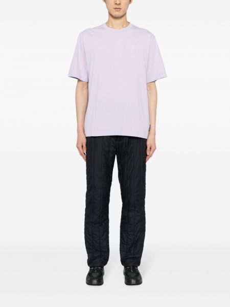 Medvilninis siuvinėtas marškinėliai Moose Knuckles violetinė